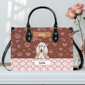 Custom Dog Bag for Dog Lovers - Playful Dogs Peeking Over Edge Handbag - 89Prints