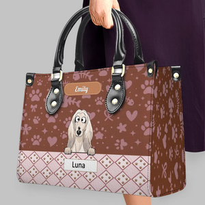 Custom Dog Bag for Dog Lovers - Playful Dogs Peeking Over Edge Handbag - 89Prints