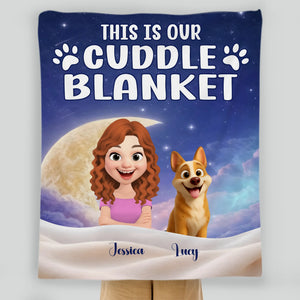 Custom Cute Girl Dog Blanket - Night Sky and Crescent Moon, Gift Ideas For Dog Owners - 89Prints