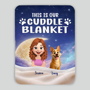 Custom Cute Girl Dog Blanket - Night Sky and Crescent Moon, Gift Ideas For Dog Owners - 89Prints