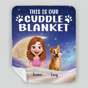 Custom Cute Girl Dog Blanket - Night Sky and Crescent Moon, Gift Ideas For Dog Owners - 89Prints