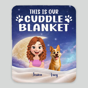 Custom Cute Girl Dog Blanket - Night Sky and Crescent Moon, Gift Ideas For Dog Owners - 89Prints
