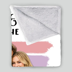 Personalised Sherpa Fleece Dog Blanket - Retro Sunset Stripes with 