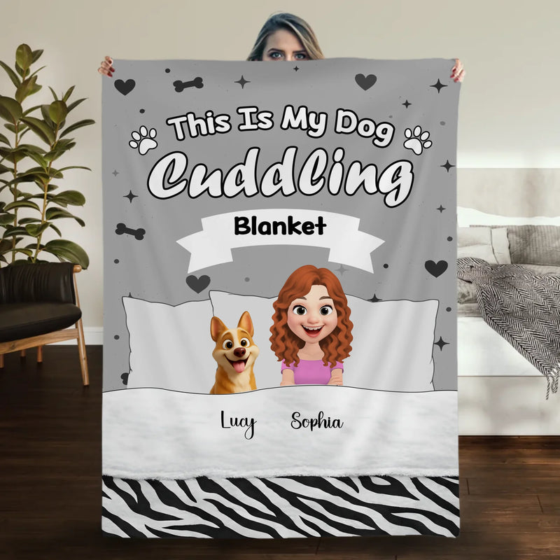 Personalised Blanket With Dogs On It - Multiple Dog Breeds and Human Character Graphic - 89Prints