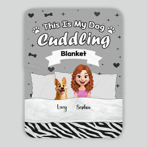 Personalised Blanket With Dogs On It - Multiple Dog Breeds and Human Character Graphic - 89Prints