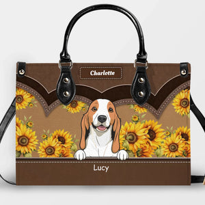 Custom Bag For Dog Lovers – Dog Mum Gift Sunflower Garden Dog Line-Up Handbag - 89Prints