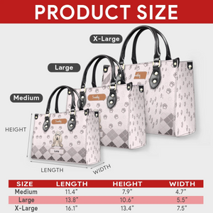 Custom Leather Handbag With Dogs On Them - All-Over Paw Print Dog Handbag for Dog Owners - 89Prints