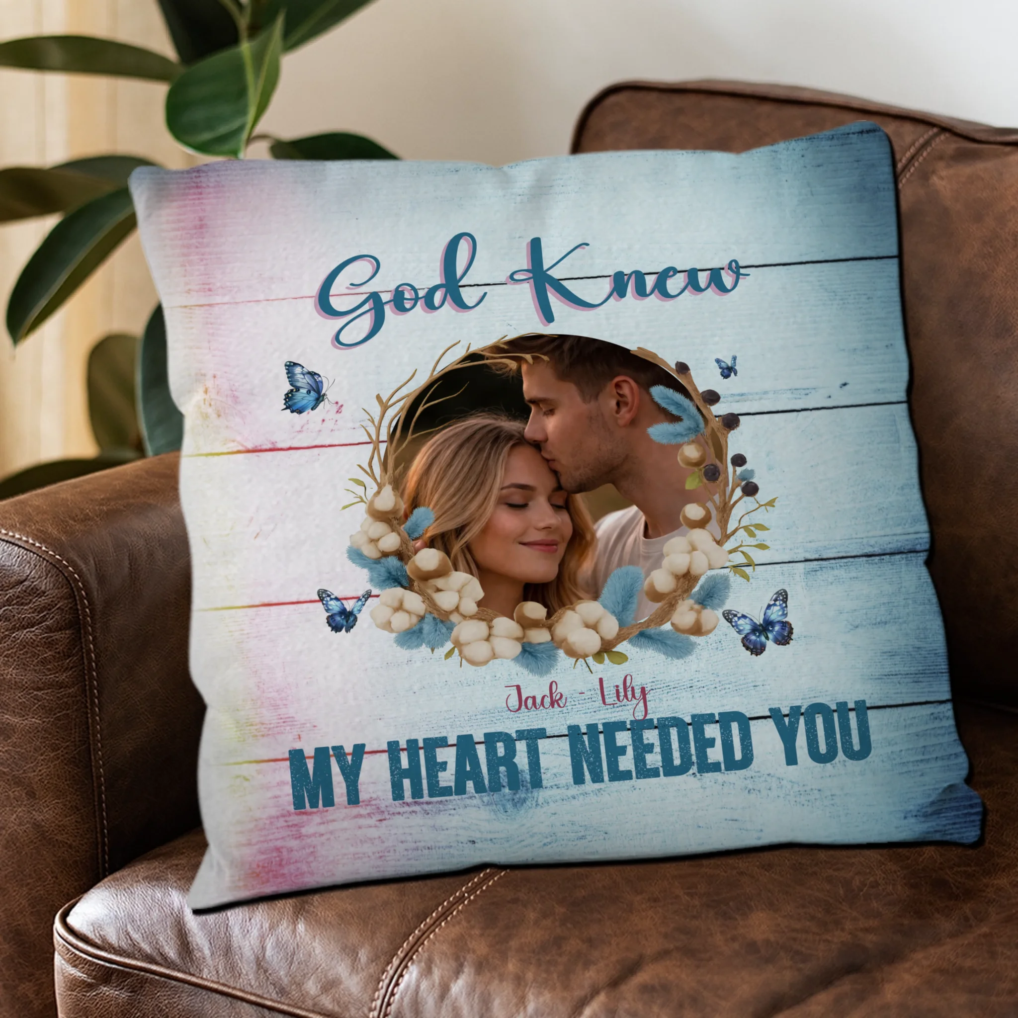 God Knew My Heart Needed You Pillow – Exclusive Photo & Name Gift - 89Prints