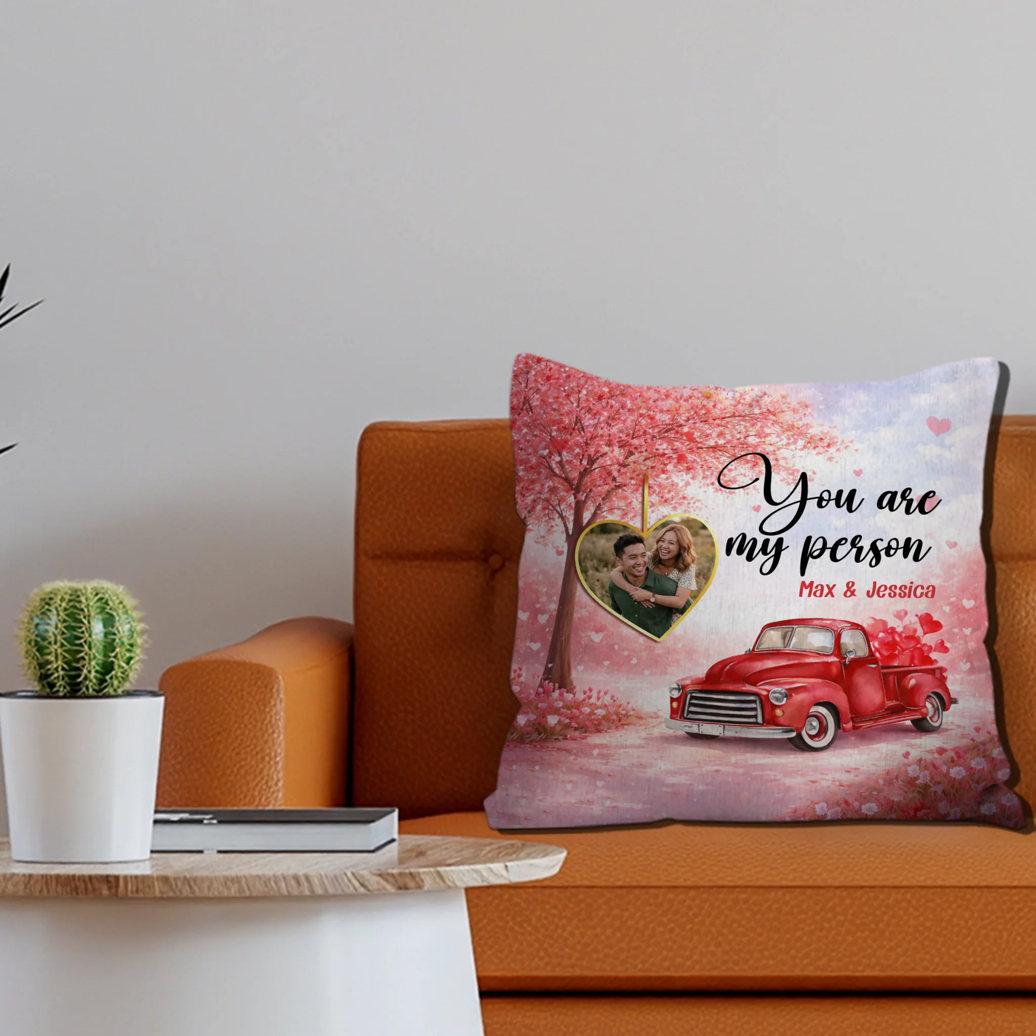 Romantic Blossom Tree Couple Pillow - You Are My Person - Upload Image - 89Prints