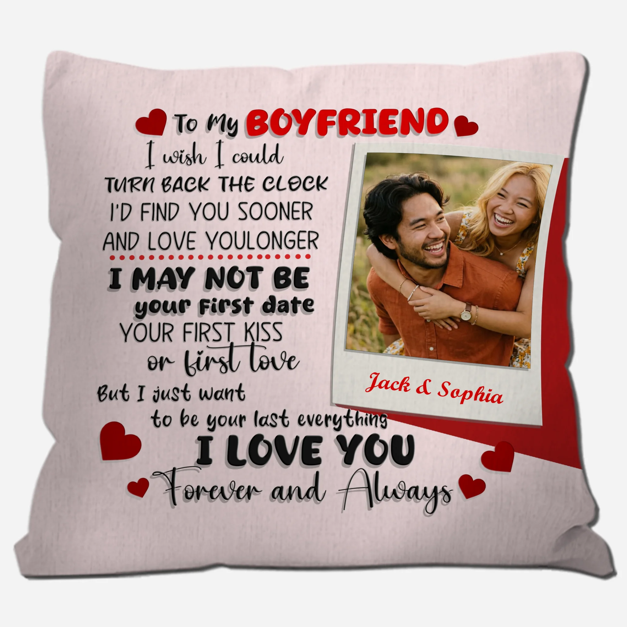 Forever and Always Romantic Pillow Gift – Custom Gift for Boyfriend - 89Prints
