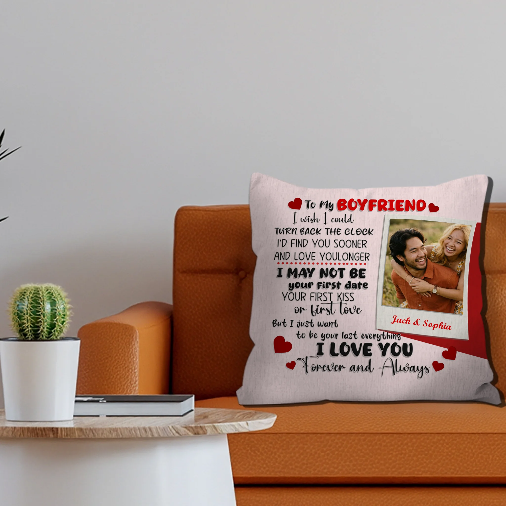 Forever and Always Romantic Pillow Gift – Custom Gift for Boyfriend - 89Prints