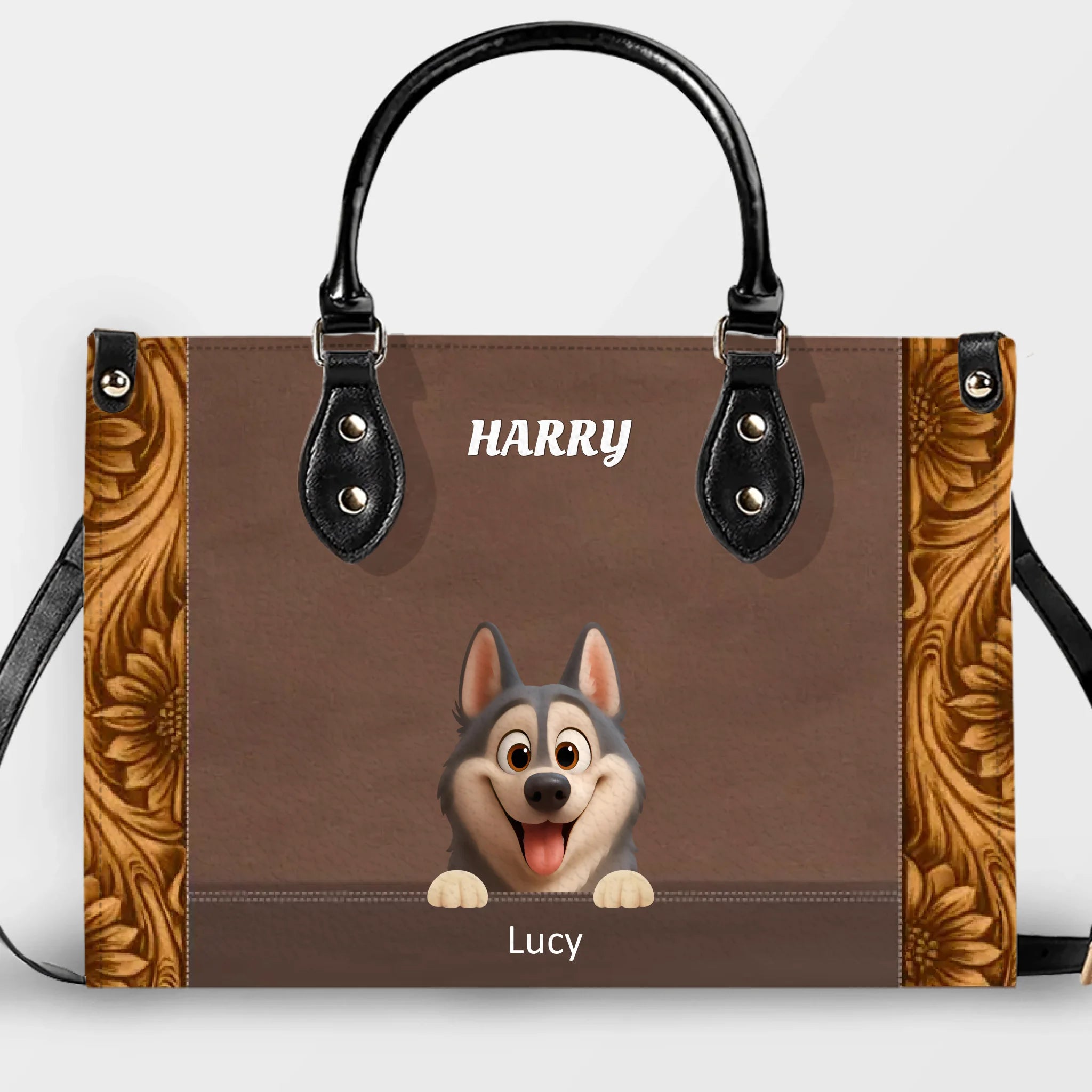 Custom Dog Bag 3D Print - Multi Pet Leather Handbag – Gifts For Dog Parents - 89Prints
