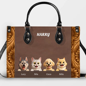 Custom Dog Bag 3D Print - Multi Pet Leather Handbag – Gifts For Dog Parents - 89Prints