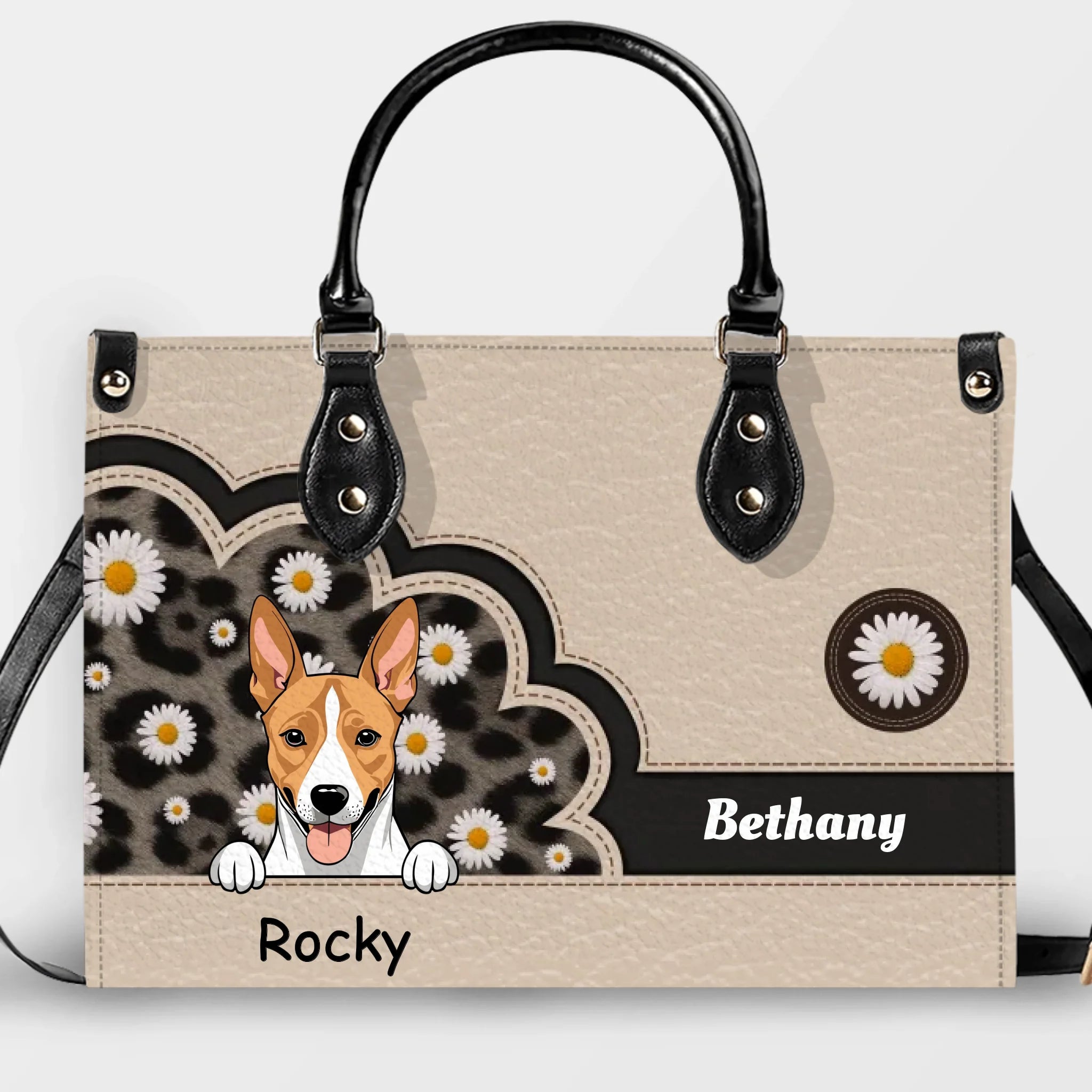 Custom Dog Bag 3D Print - Daisy Scalloped Frame Design Handbag Gifts For Dog Owners - 89Prints