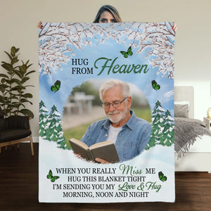 Hug from Heaven – Personalized Memorial Blanket with Photo and Loving Message - 89Prints