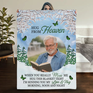 Hug from Heaven – Personalized Memorial Blanket with Photo and Loving Message - 89Prints