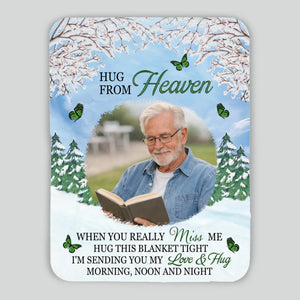 Hug from Heaven – Personalized Memorial Blanket with Photo and Loving Message - 89Prints