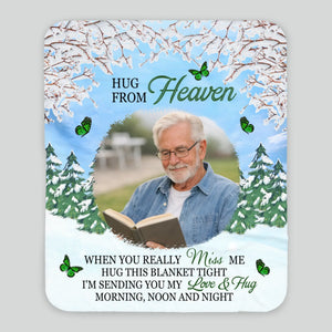 Hug from Heaven – Personalized Memorial Blanket with Photo and Loving Message - 89Prints