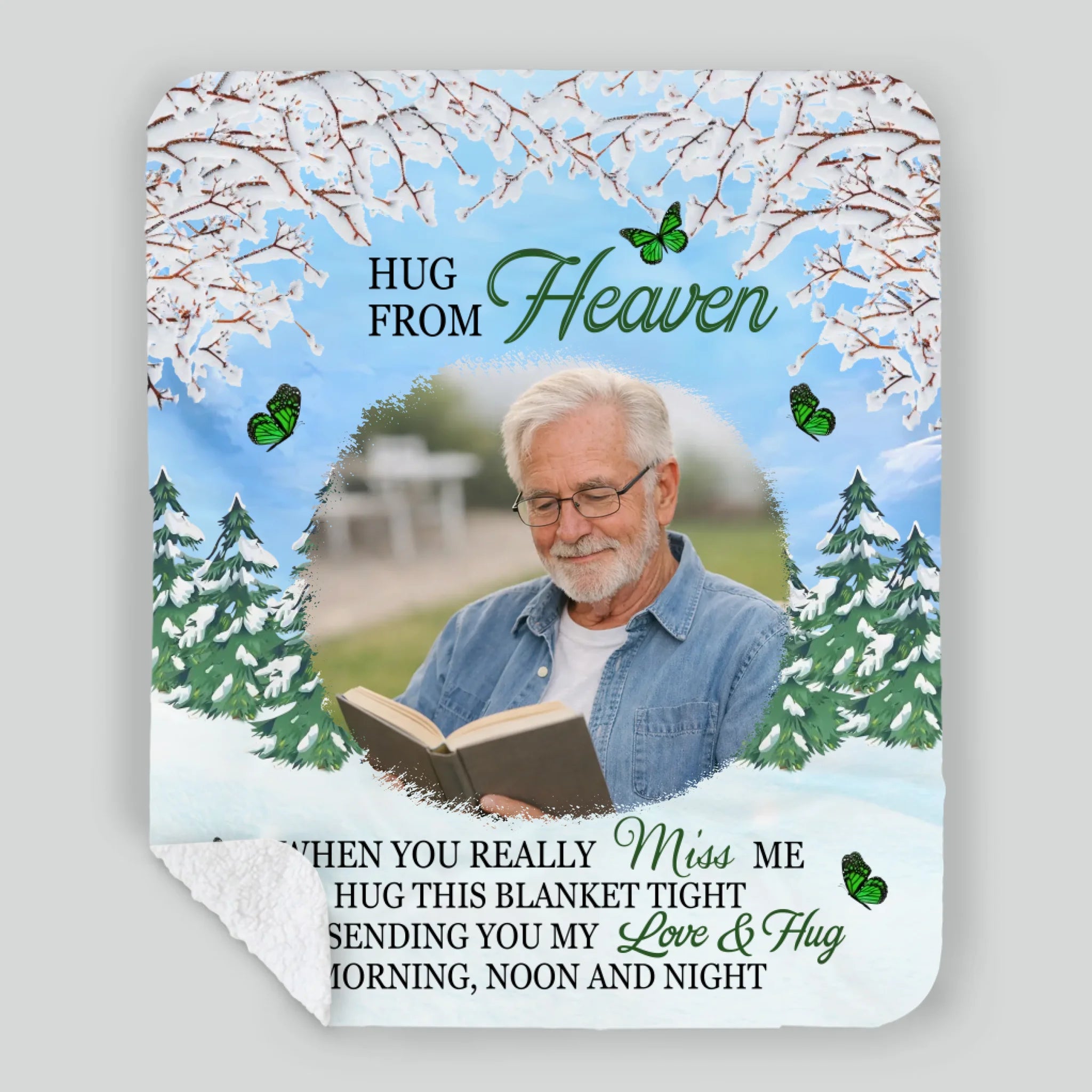 Hug from Heaven – Personalized Memorial Blanket with Photo and Loving Message - 89Prints