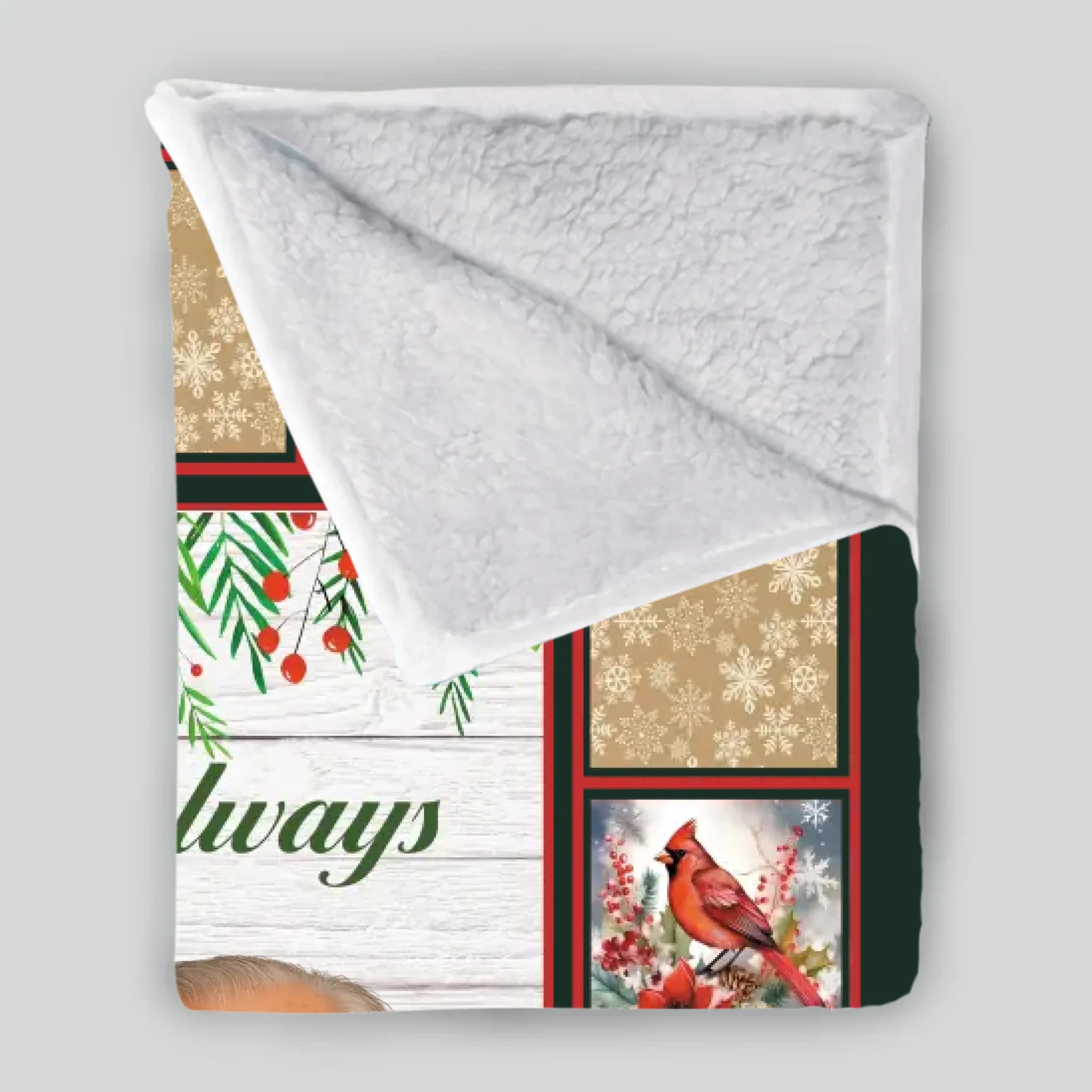 Personalized Cardinal Memorial Blanket – “I’m Always With You” Custom Photo Remembrance Gift - 89Prints
