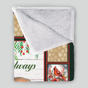 Personalized Cardinal Memorial Blanket – “I’m Always With You” Custom Photo Remembrance Gift - 89Prints