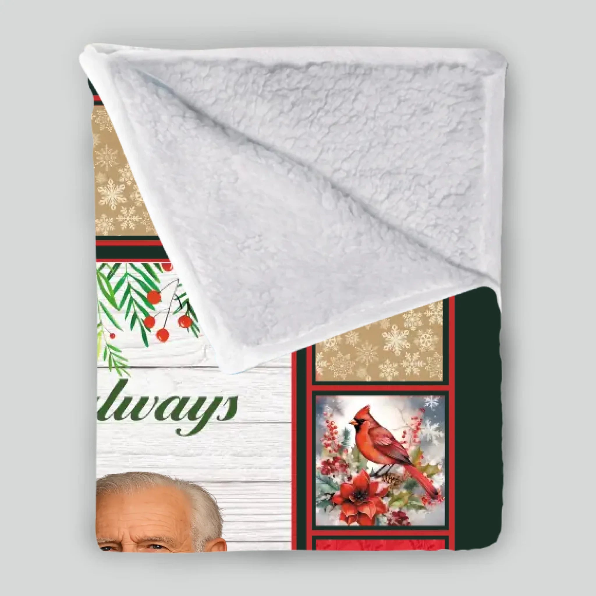 Personalized Cardinal Memorial Blanket – “I’m Always With You” Custom Photo Remembrance Gift - 89Prints