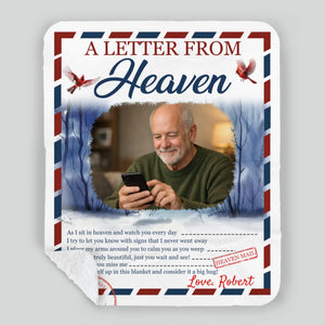 Personalized Memorial Blanket – “A Letter From Heaven” Design with Photo & Name - 89Prints