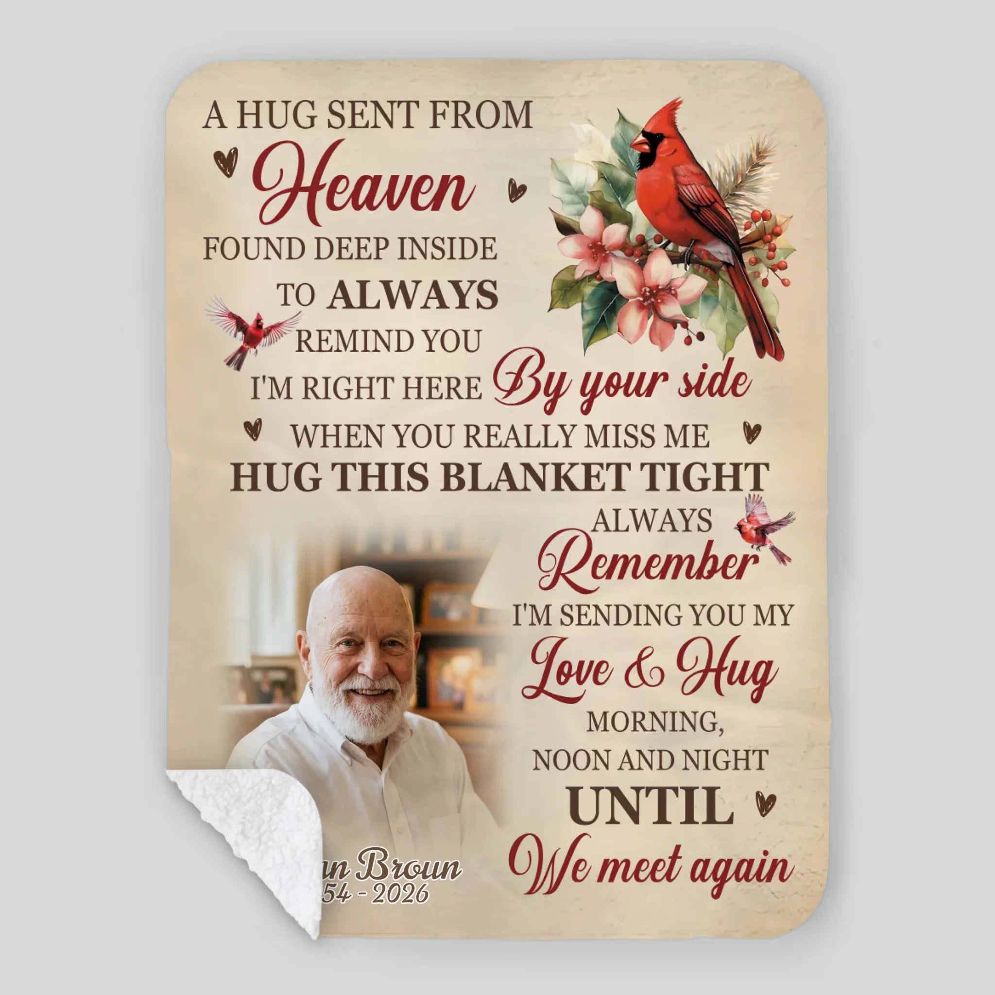 Personalized Memorial Blanket with Name and Photo – Custom Tribute Gift - 89Prints