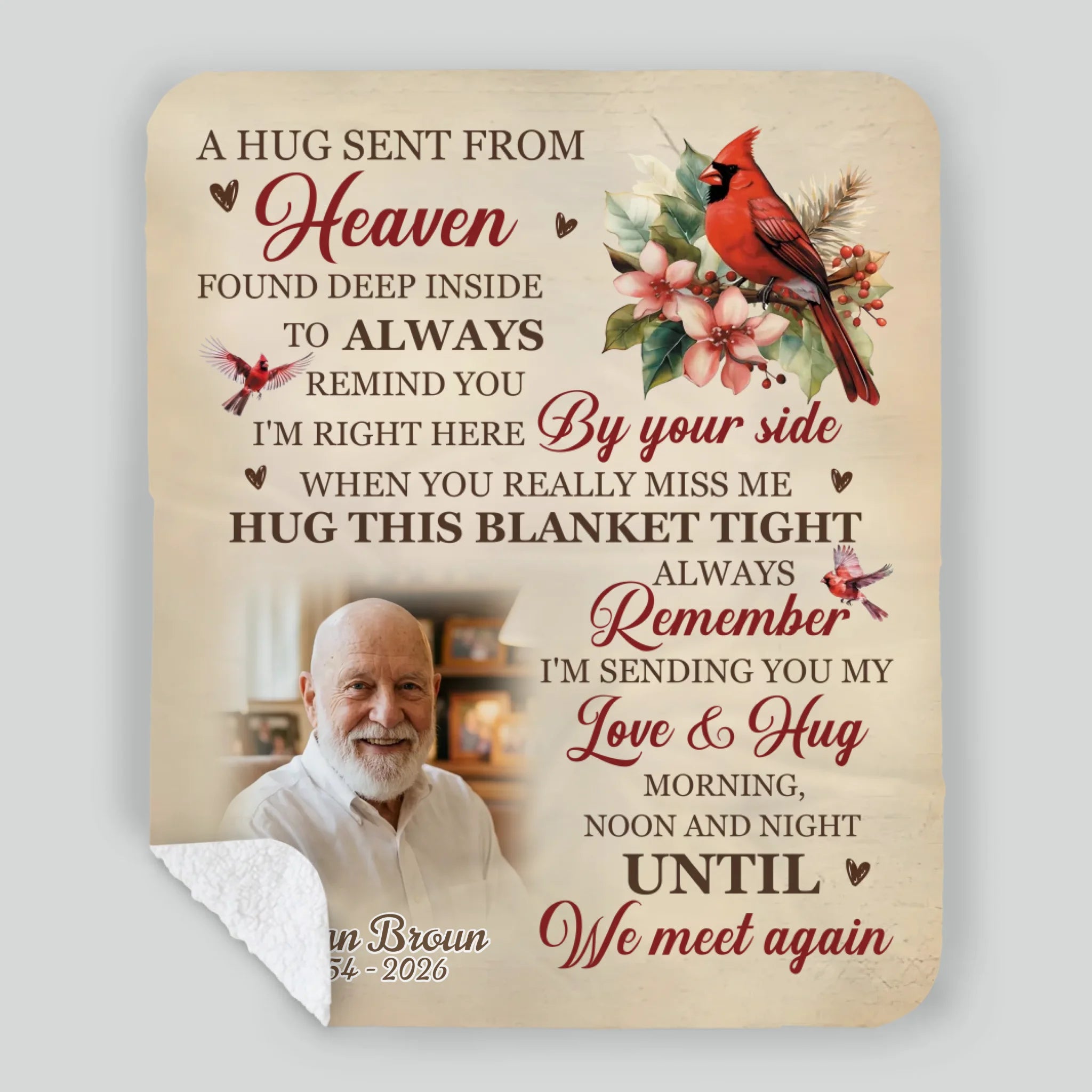 Personalized Memorial Blanket with Name and Photo – Custom Tribute Gift - 89Prints