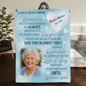Personalized Memorial Blanket with Photo and Dates – Custom Remembrance Keepsake - 89Prints