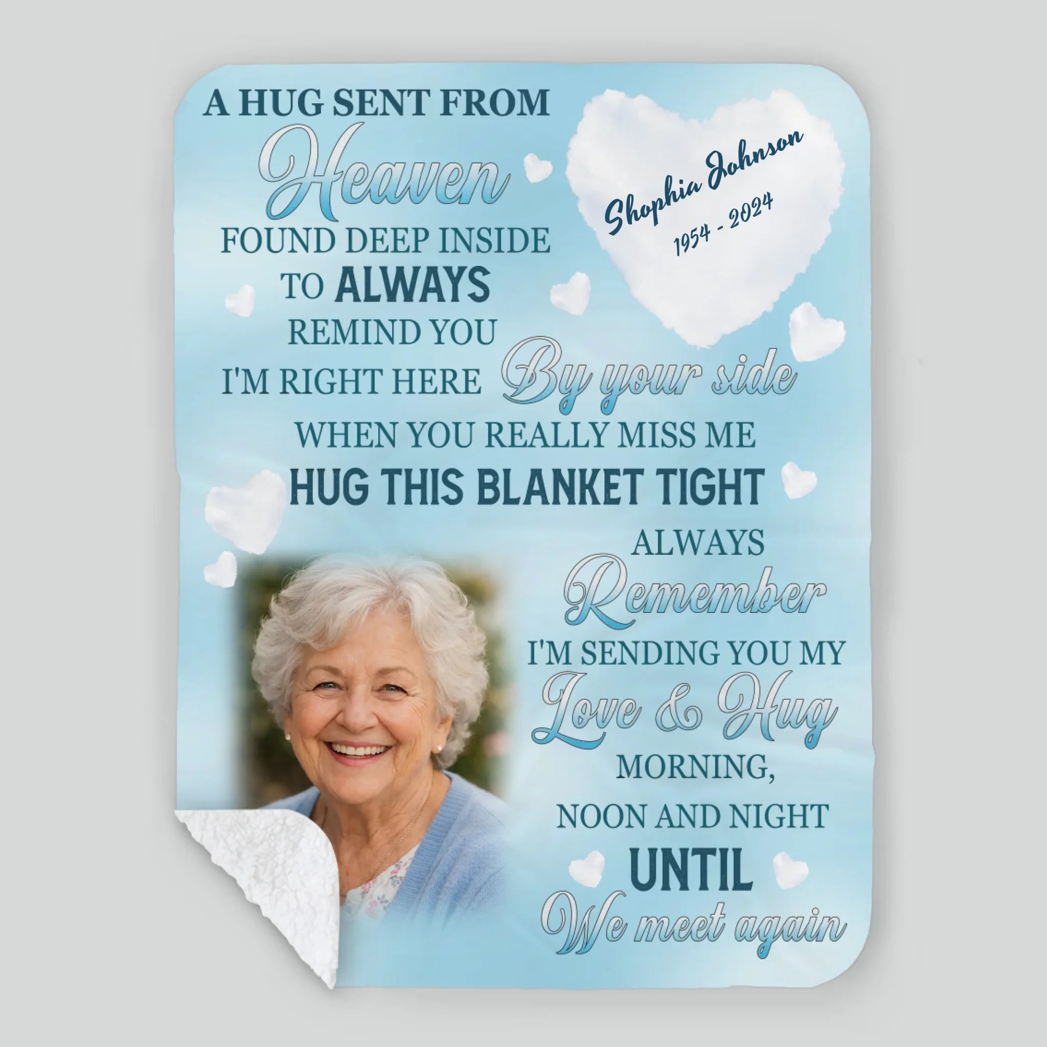Personalized Memorial Blanket with Photo and Dates – Custom Remembrance Keepsake - 89Prints