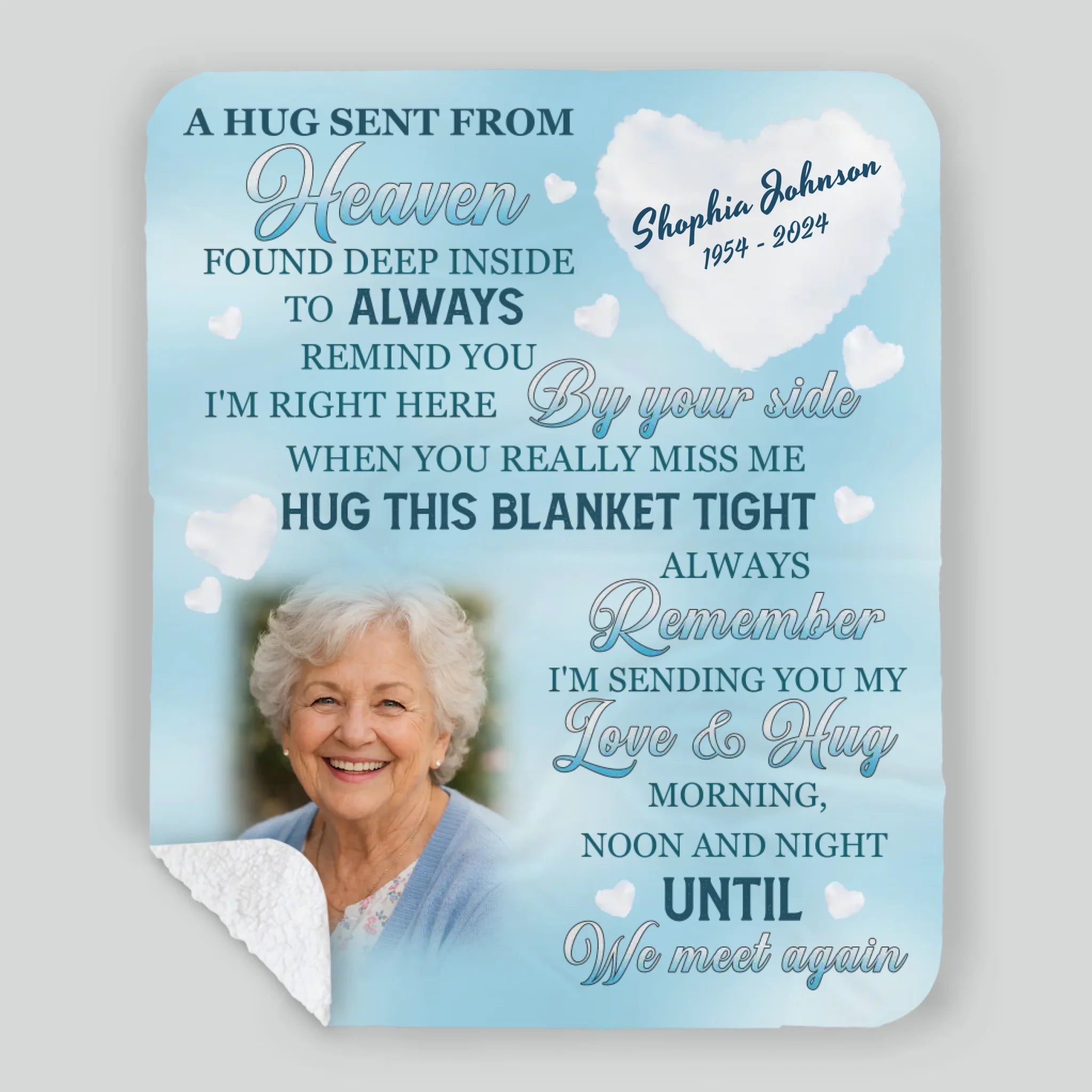 Personalized Memorial Blanket with Photo and Dates – Custom Remembrance Keepsake - 89Prints