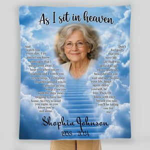 Personalized “As I Sit In Heaven” Memorial Blanket – With Photo & Name - 89Prints