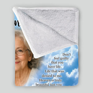 Personalized “As I Sit In Heaven” Memorial Blanket – With Photo & Name - 89Prints