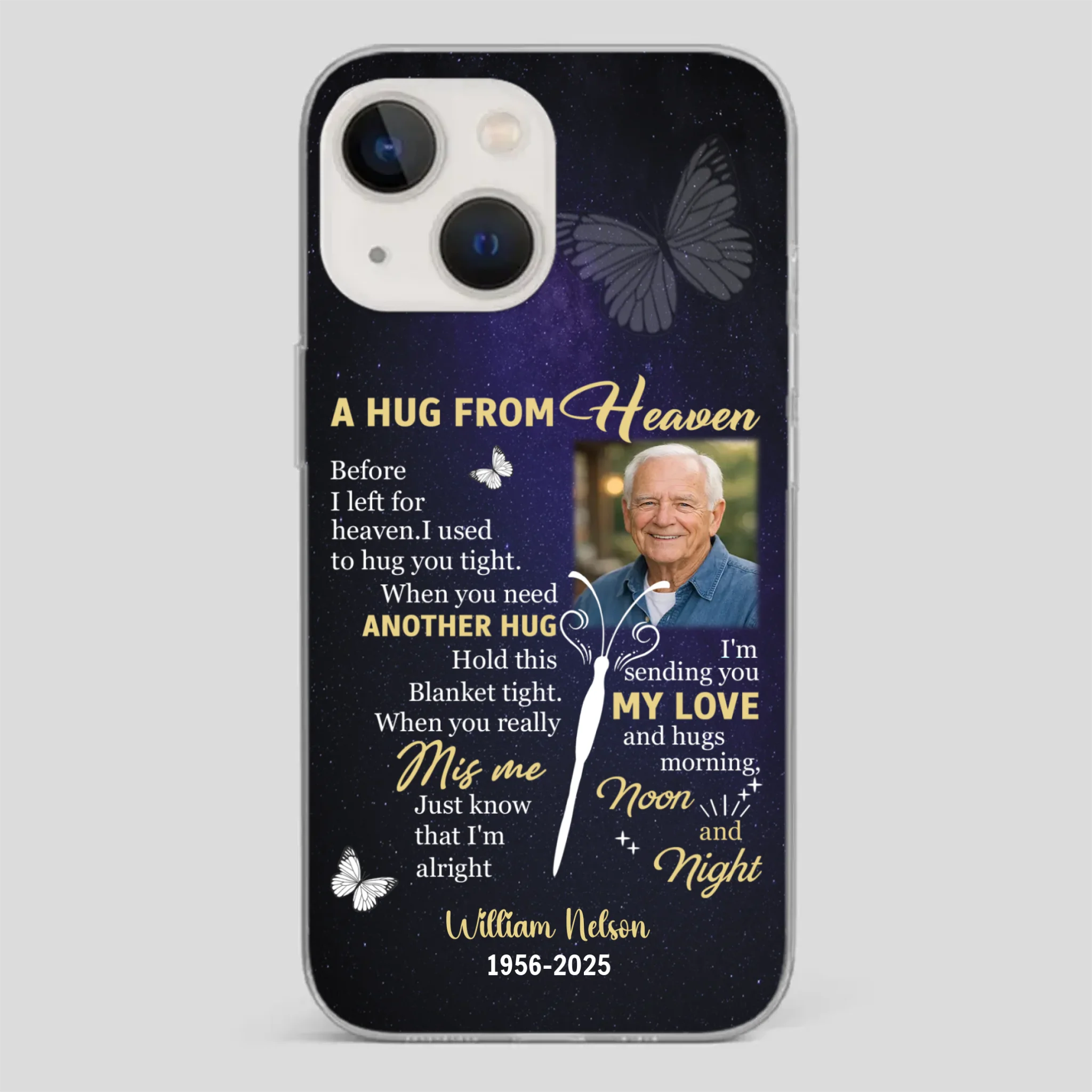 Heavenly Hug Grandpa Case – Personalized Memorial Gift Under the Night Sky - 89Prints