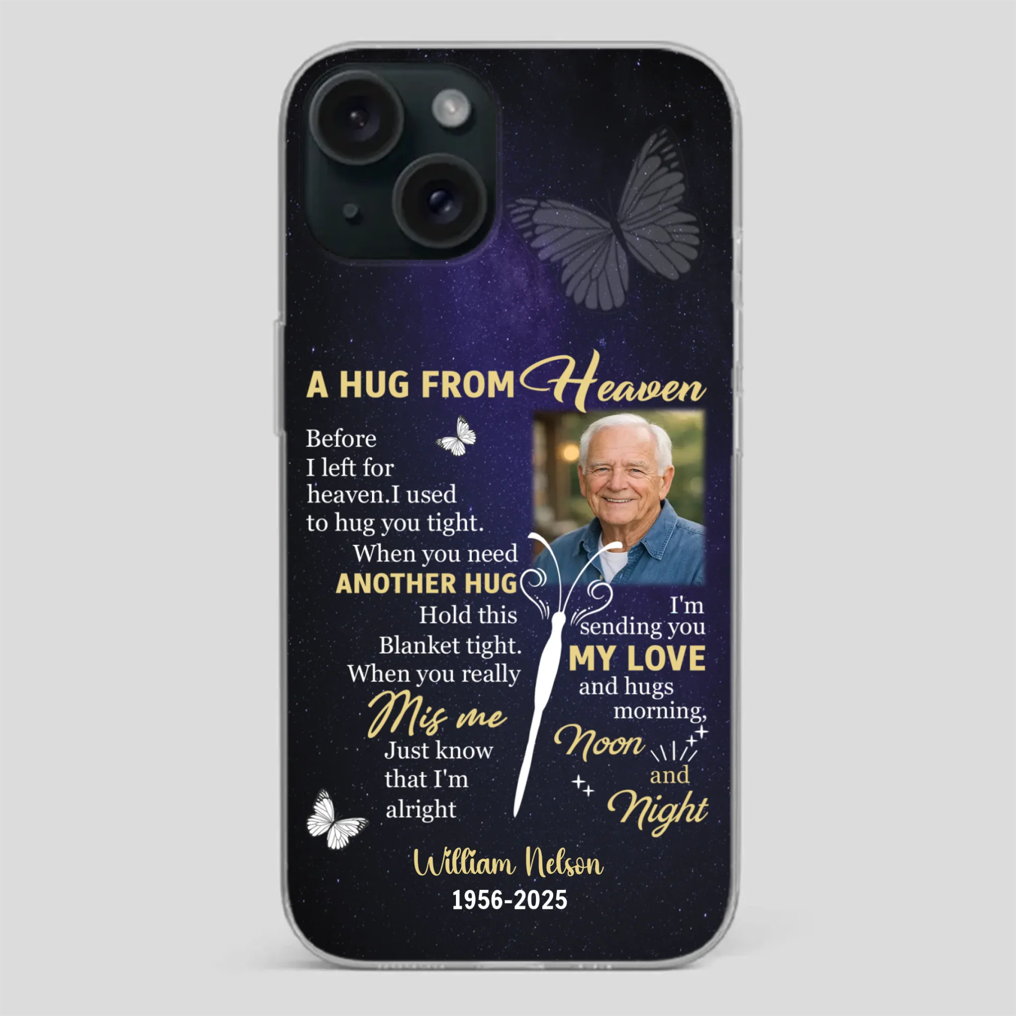 Heavenly Hug Grandpa Case – Personalized Memorial Gift Under the Night Sky - 89Prints