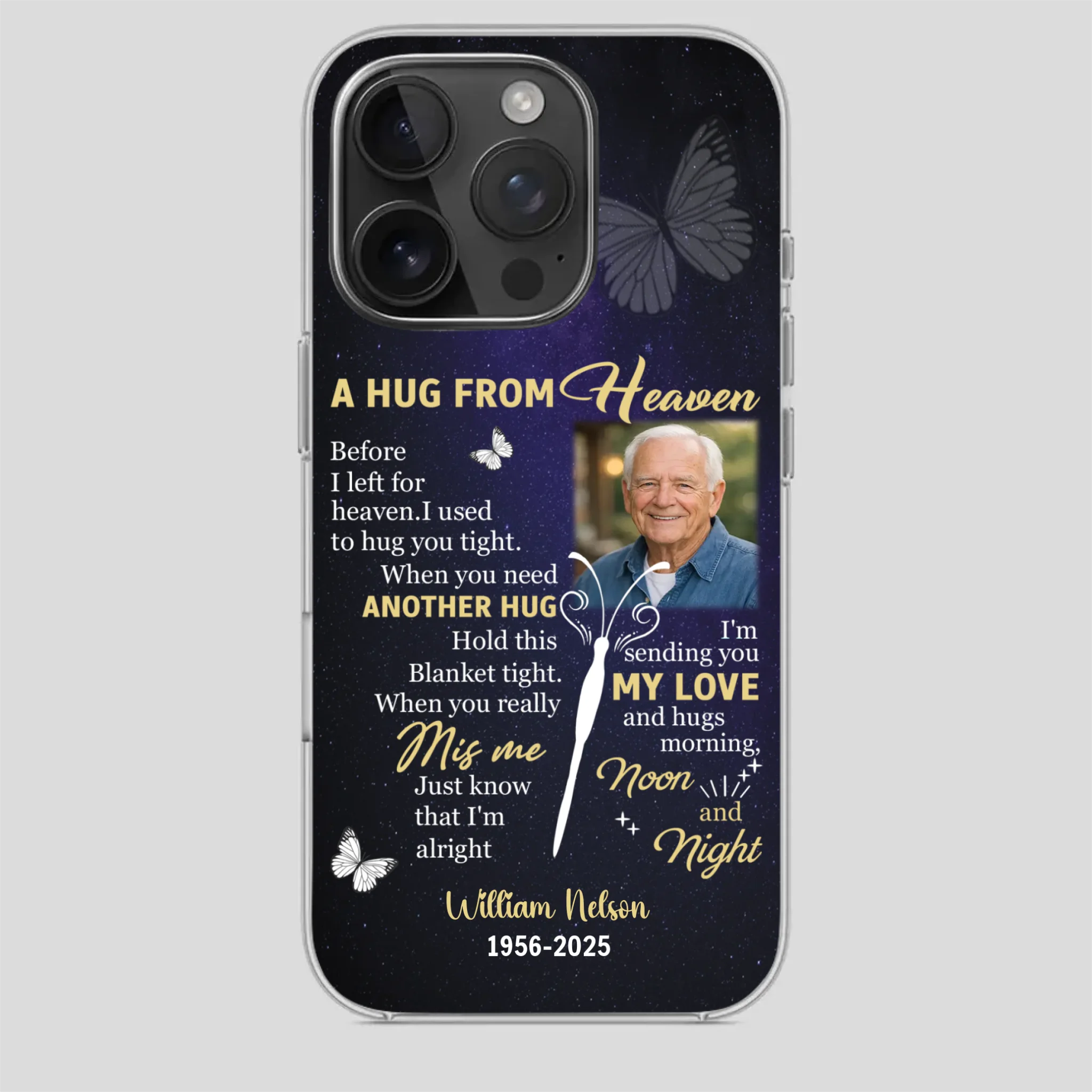 Heavenly Hug Grandpa Case – Personalized Memorial Gift Under the Night Sky - 89Prints