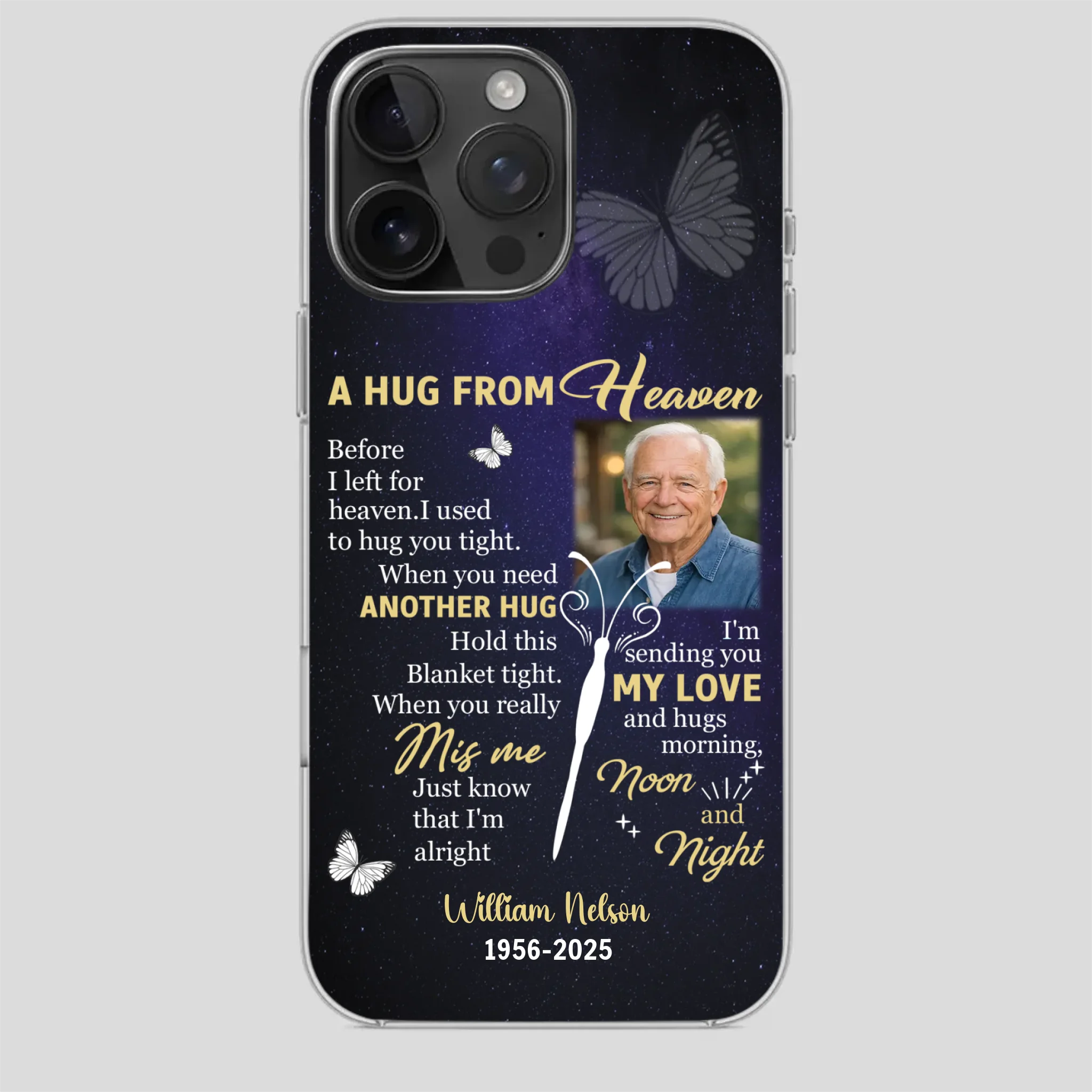 Heavenly Hug Grandpa Case – Personalized Memorial Gift Under the Night Sky - 89Prints