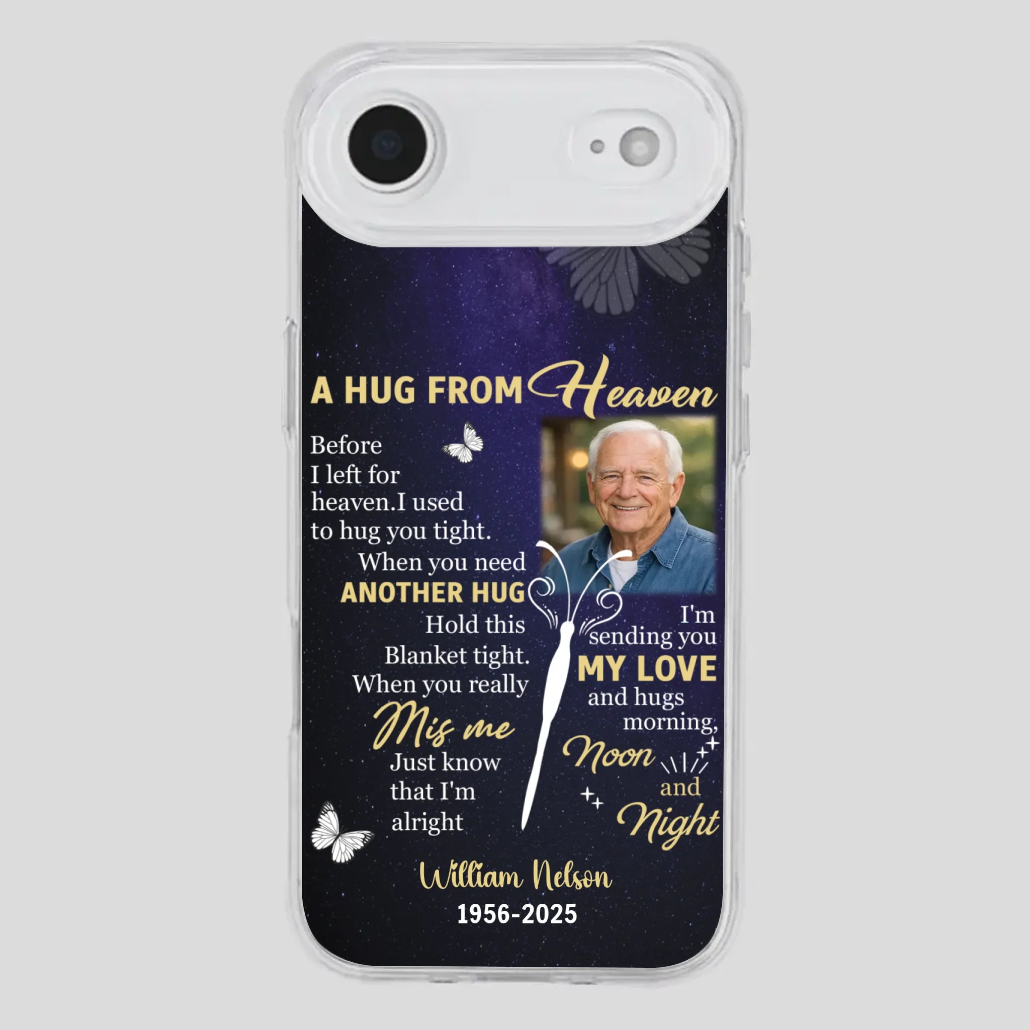 Heavenly Hug Grandpa Case – Personalized Memorial Gift Under the Night Sky - 89Prints