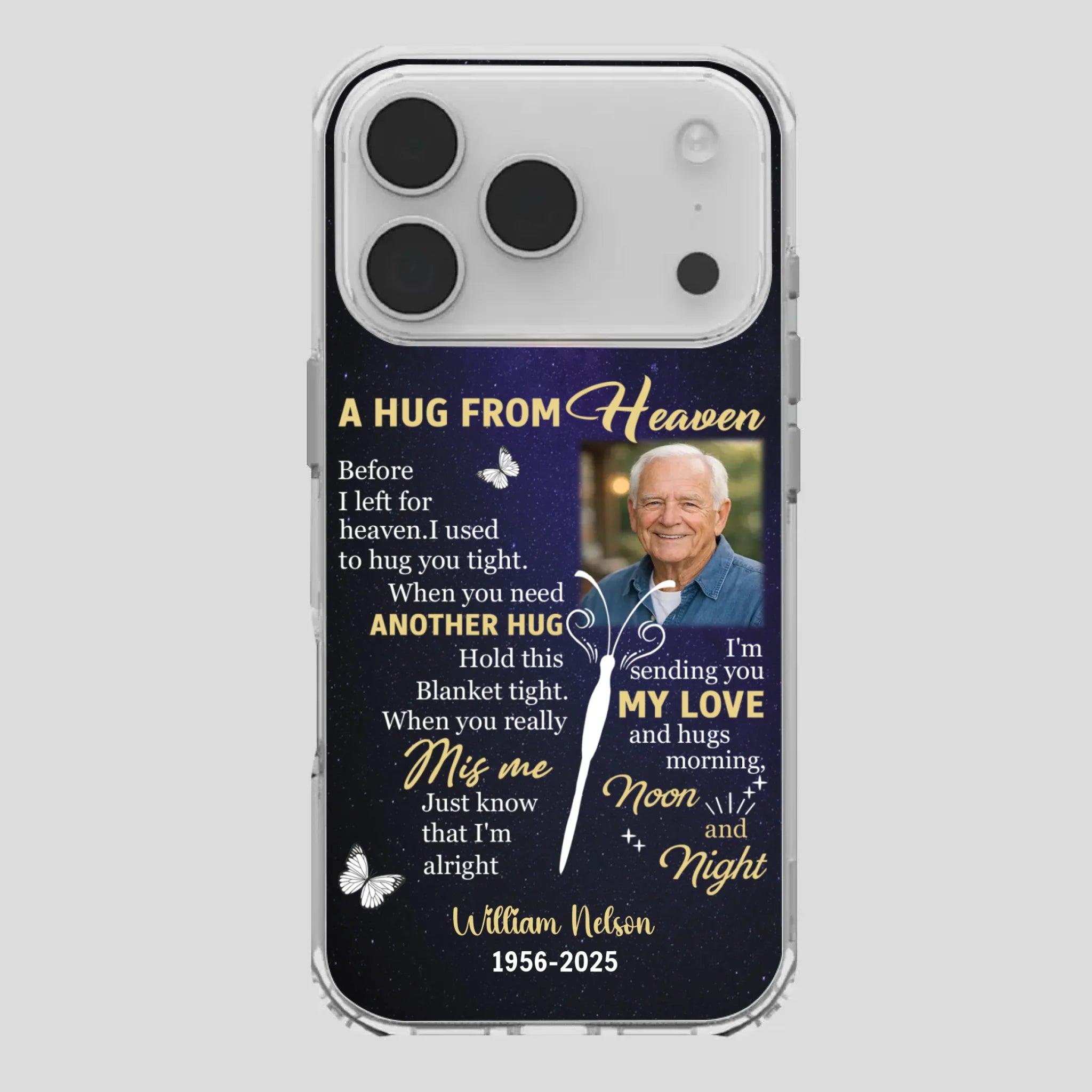 Heavenly Hug Grandpa Case – Personalized Memorial Gift Under the Night Sky - 89Prints