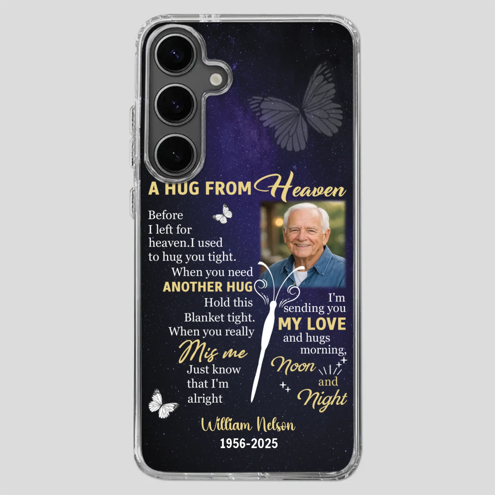 Heavenly Hug Grandpa Case – Personalized Memorial Gift Under the Night Sky - 89Prints