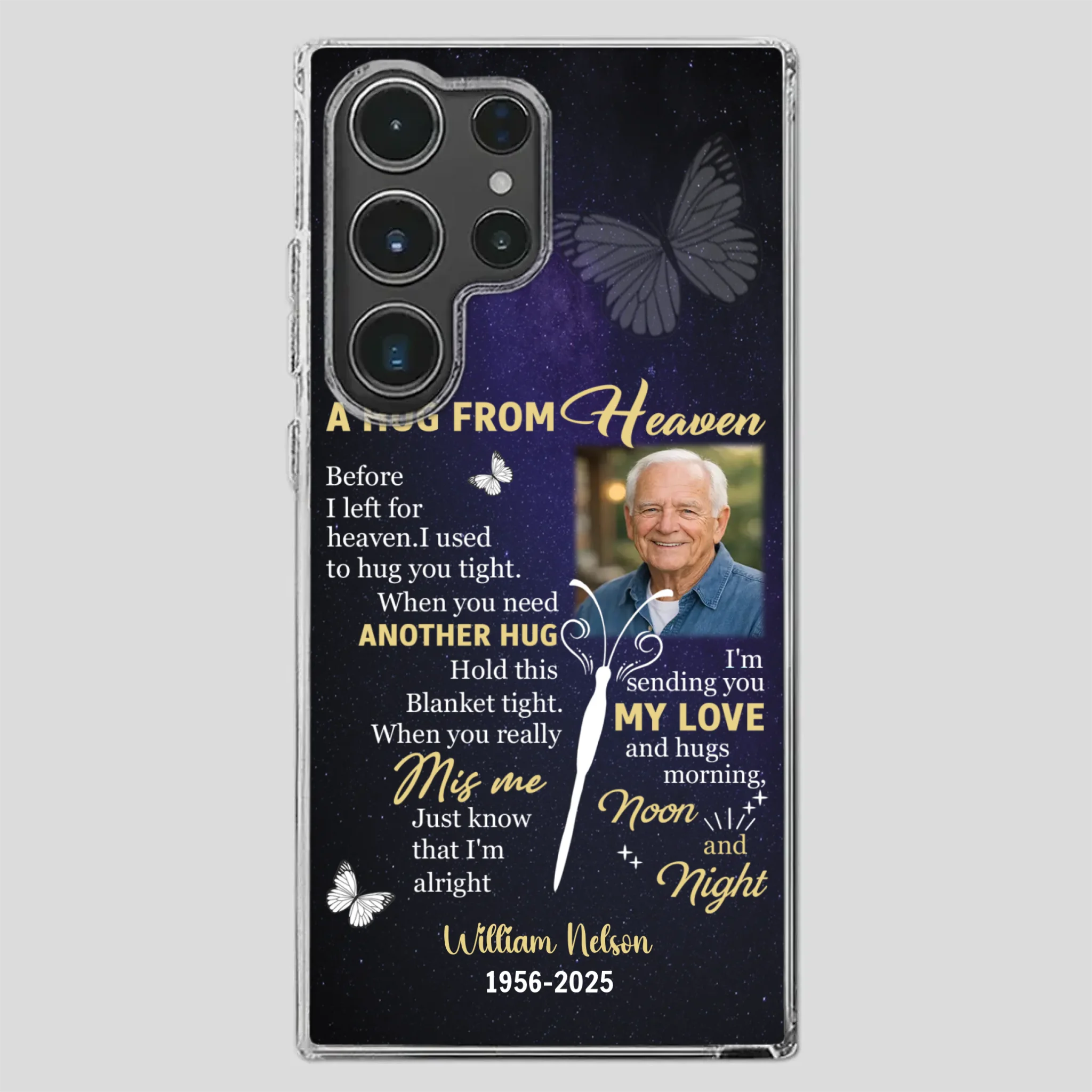 Heavenly Hug Grandpa Case – Personalized Memorial Gift Under the Night Sky - 89Prints