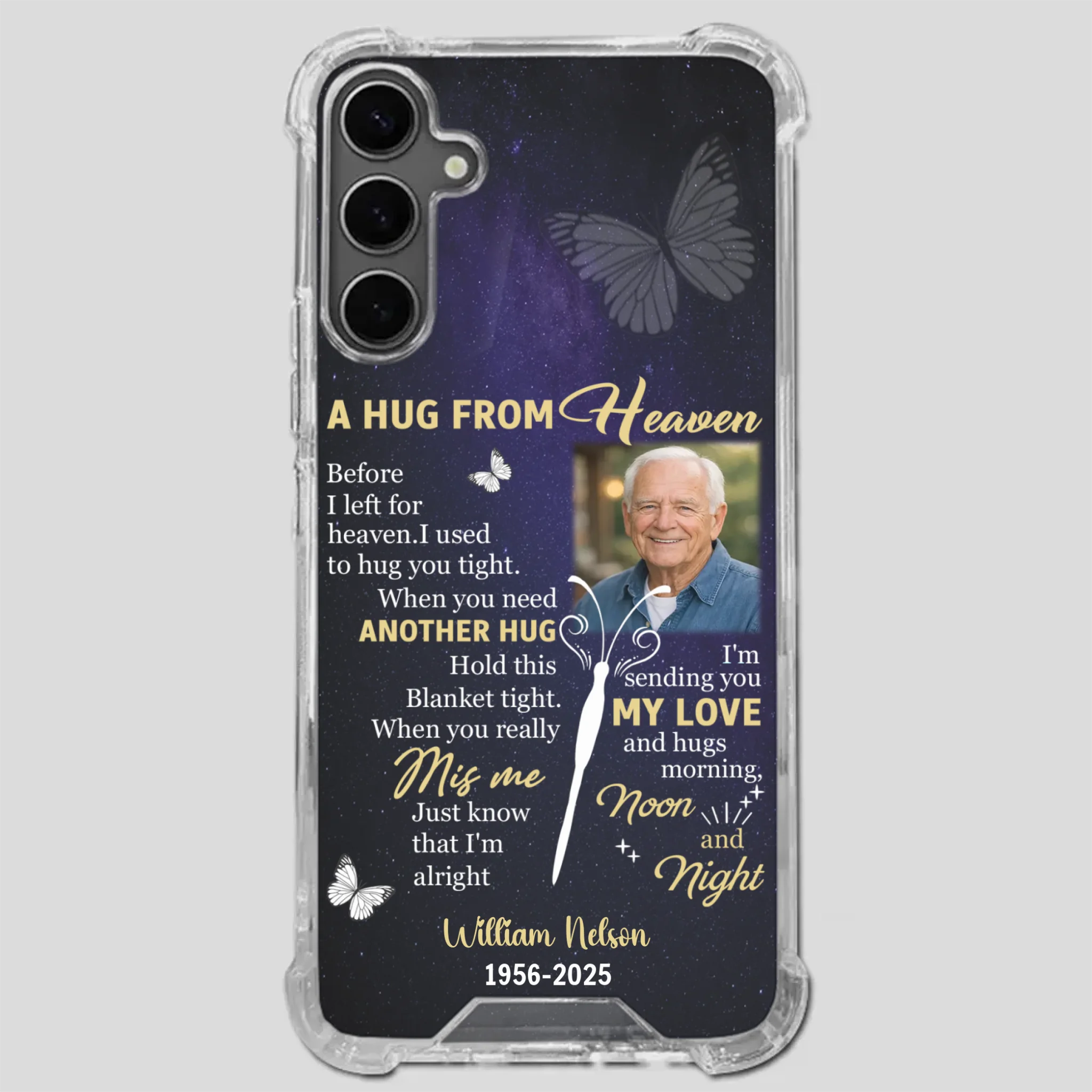 Heavenly Hug Grandpa Case – Personalized Memorial Gift Under the Night Sky - 89Prints