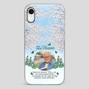 Heavenly Hug Grandpa Phone Case – Personalized Memorial Gift with Green Butterflies - 89Prints