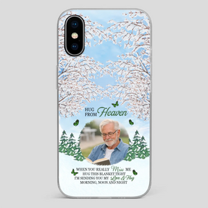 Heavenly Hug Grandpa Phone Case – Personalized Memorial Gift with Green Butterflies - 89Prints