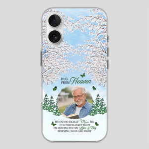 Heavenly Hug Grandpa Phone Case – Personalized Memorial Gift with Green Butterflies - 89Prints