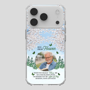 Heavenly Hug Grandpa Phone Case – Personalized Memorial Gift with Green Butterflies - 89Prints