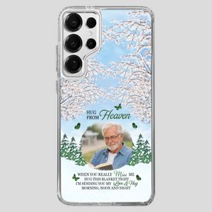 Heavenly Hug Grandpa Phone Case – Personalized Memorial Gift with Green Butterflies - 89Prints