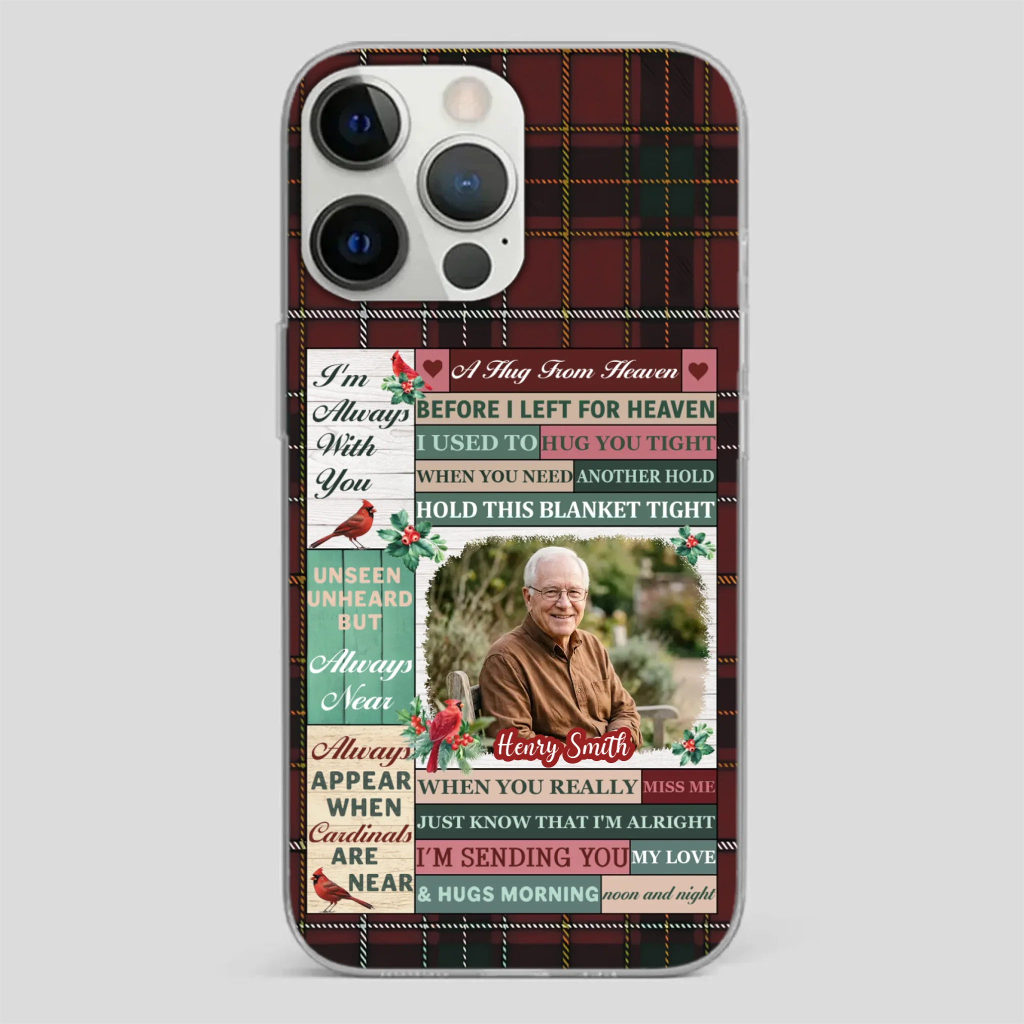Personalized “I’m Always With You” Grandpa Phone Case – Cardinal Memorial Gift - 89Prints