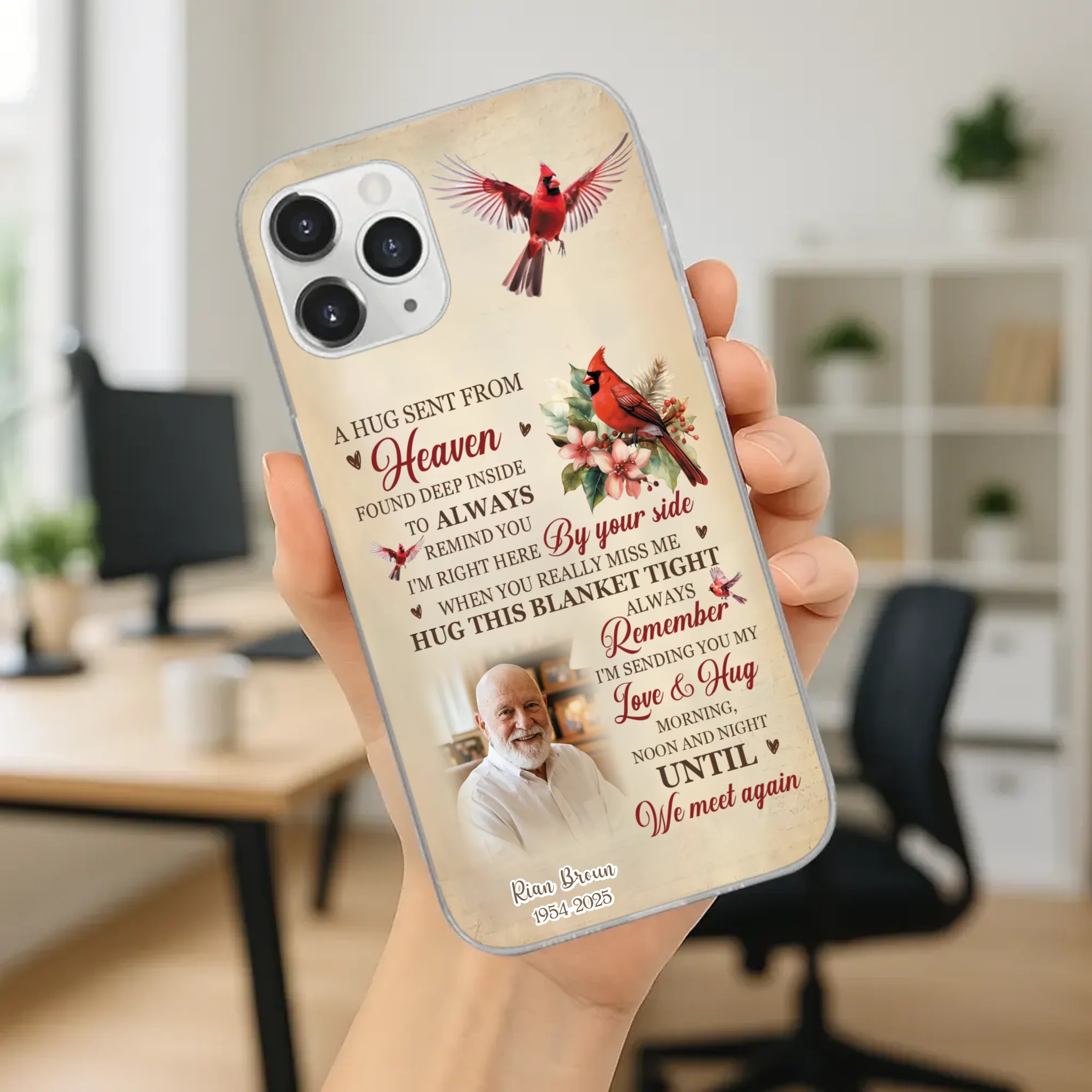 “A Hug Sent From Heaven” Grandpa Memorial Phone Case – Forever in My Heart - 89Prints